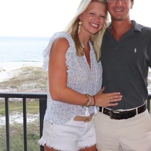 White & Blue Cheetah Blouse